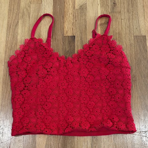 No Boundaries Tops - No Boundaries | Women. Red Lace Cropped Tank Top